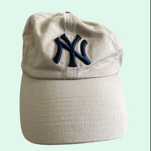 Kids Beige Cap with Navy Logo